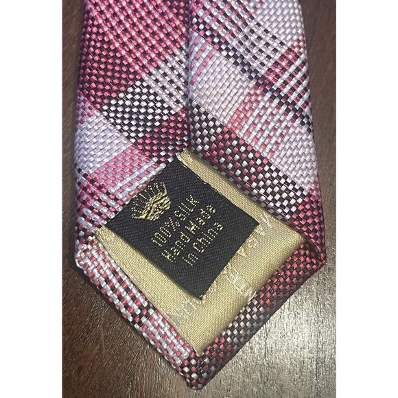 Countess Mara Pink Hand Made 100% Silk Men’s Neck Tie Made In China - Picture 7 of 10